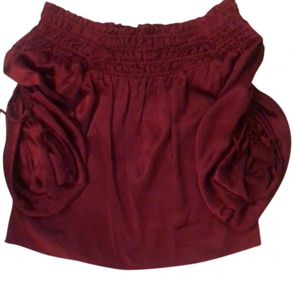 Parker satin off the shoulder top